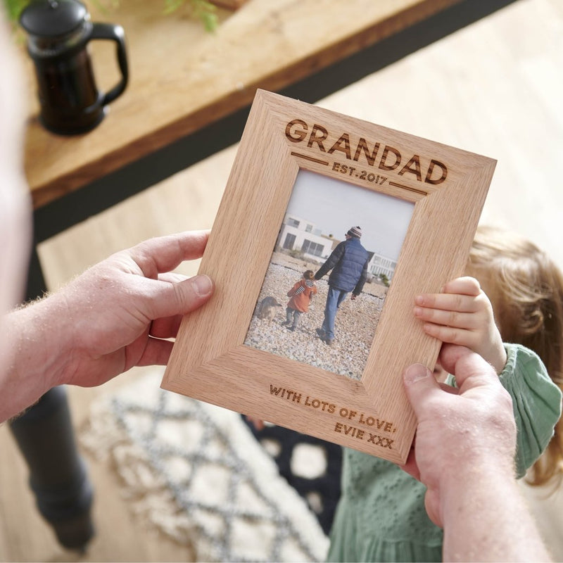 Personalised Grandad Wooden Photo Frame - Sunday's Daughter