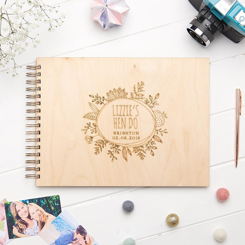 Personalised Hen Do Wooden Memory Book - Sunday's Daughter