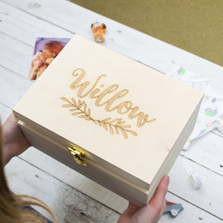 Personalised Laurel Newborn Keepsake Box - Sunday's Daughter