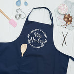 Personalised Mrs Wreath Kitchen Apron - Sunday's Daughter