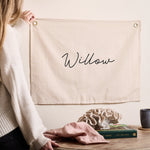 Personalised Name Linen Banner - Sunday's Daughter