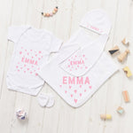 Personalised New Baby Hearts Gift Set - Sunday's Daughter