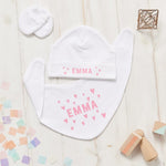 Personalised New Baby Hearts Gift Set - Sunday's Daughter