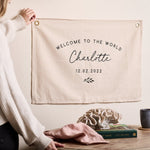 Personalised New Baby Linen Banner - Sunday's Daughter