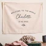Personalised New Baby Linen Banner - Sunday's Daughter