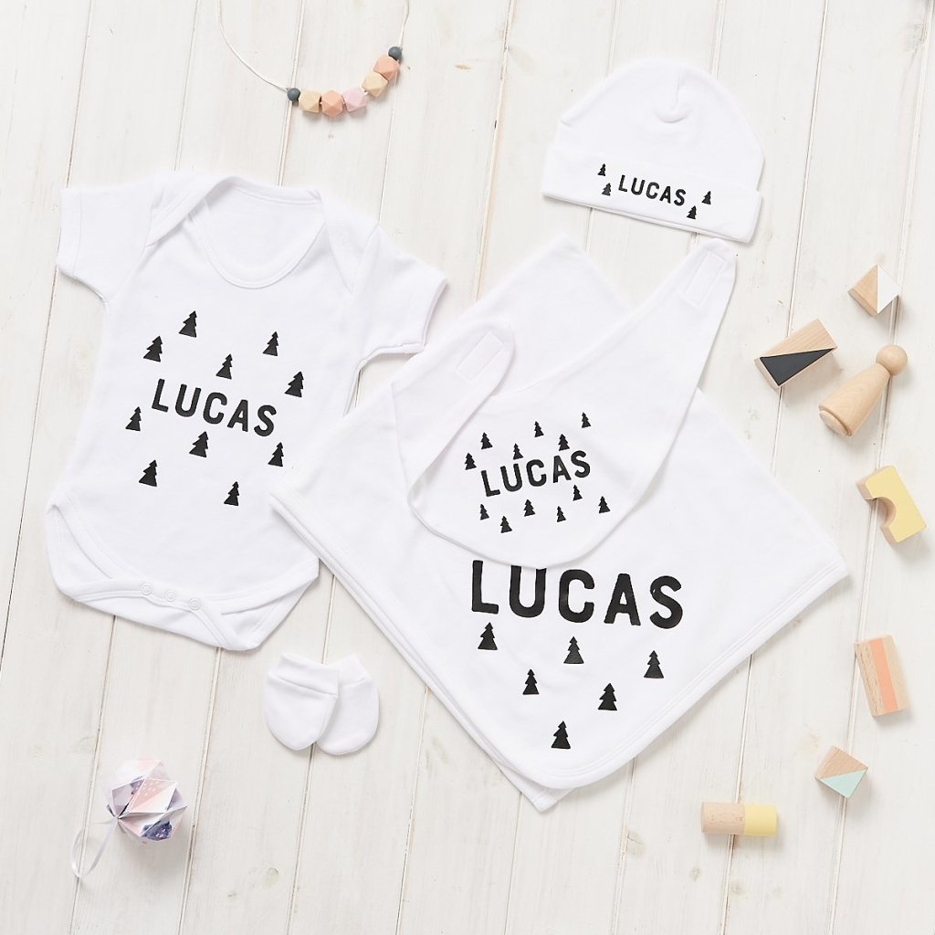 Personalised New Baby Scandi Tree Gift Set - Sunday's Daughter