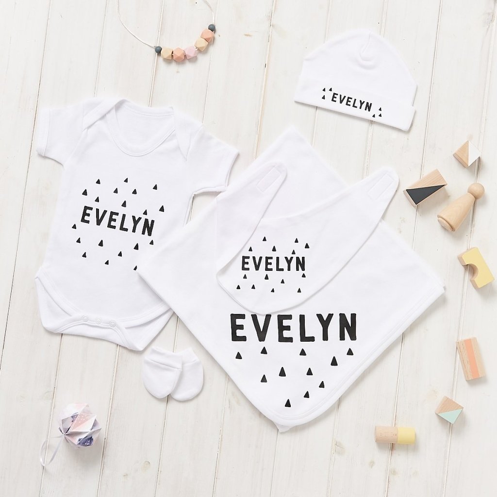 Personalised New Baby Triangle Gift Set - Sunday's Daughter