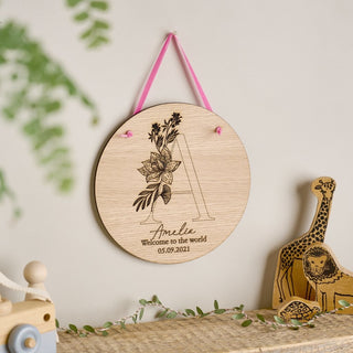 Personalised New Baby Wooden Plaque - Sunday's Daughter