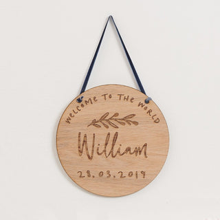 Personalised New Born Wooden Plaque - Sunday's Daughter