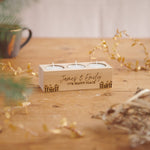 Personalised housewarming wooden candle holder