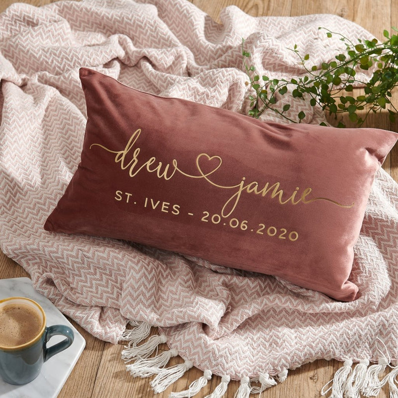 Personalised Same Sex Couples Velvet Cushion - Sunday's Daughter