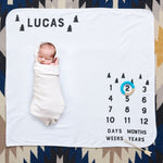Personalised Scandi Trees Baby Milestone Blanket - Sunday's Daughter