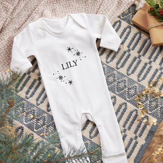 Personalised Snowflake Christmas Babygrow - Sunday's Daughter