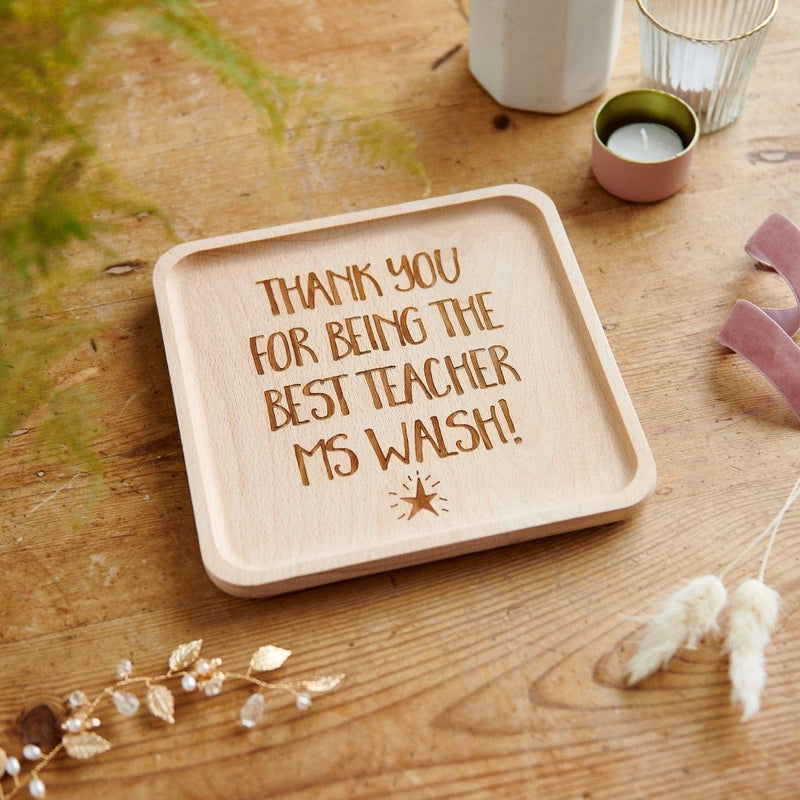 Personalised Thank You Teacher Gift Trinket Dish - Sunday's Daughter