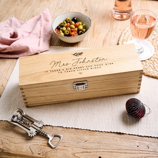 Personalised Thank You Teacher Wine Box