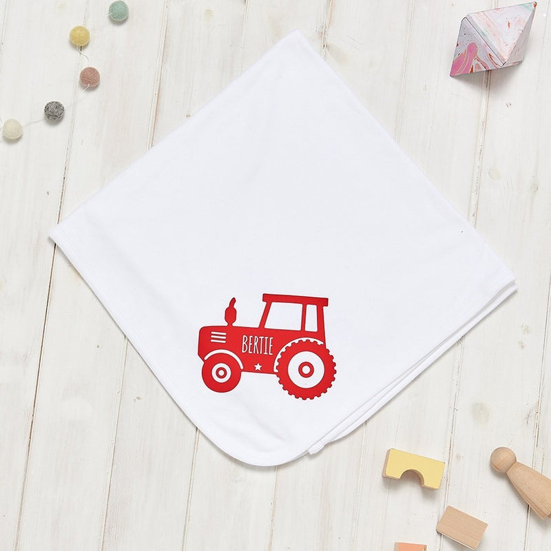 Personalised Tractor Baby Blanket - Sunday's Daughter