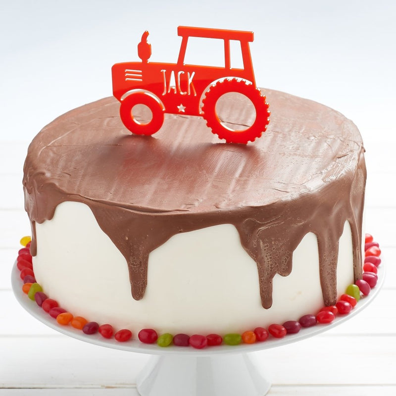 Personalised Tractor Birthday Cake Topper - Sunday's Daughter