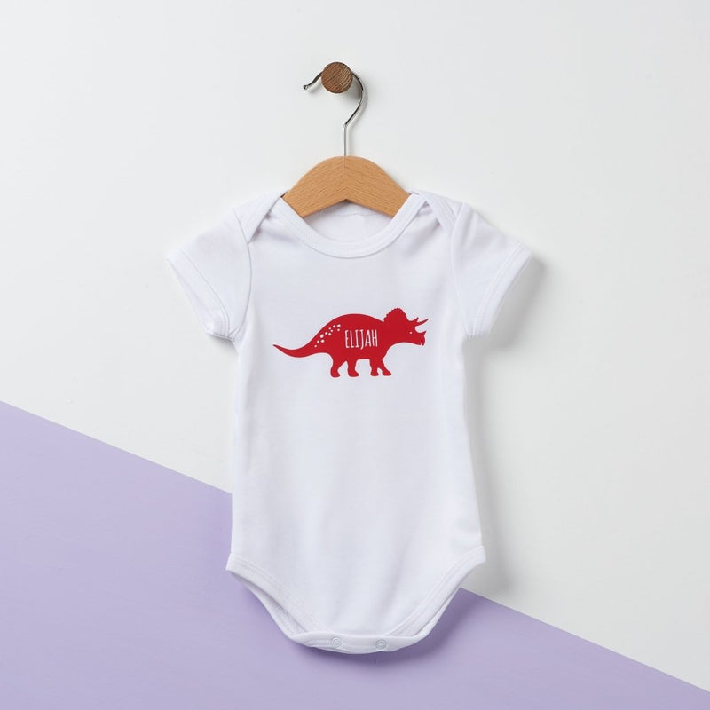 Personalised Triceratops Dinosaur Baby Grow - Sunday's Daughter