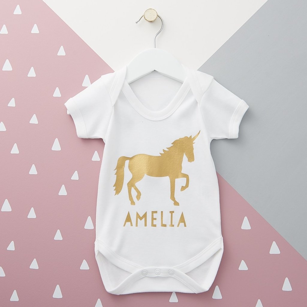 Unicorn top baby grow