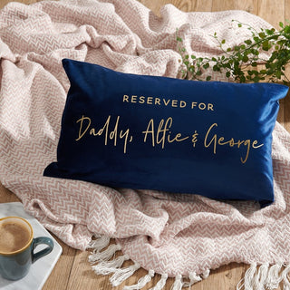 Personalised Father's Day Velvet Dad's Cushion - Sunday's Daughter