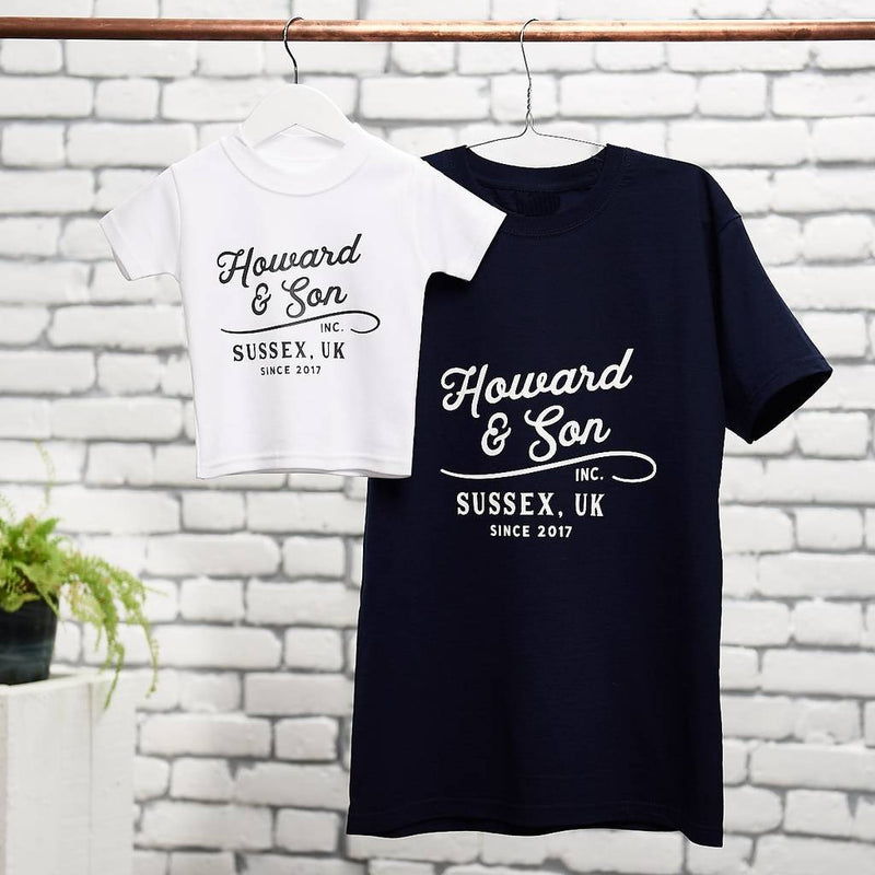 Personalised Vintage Father And Child T-Shirt Set - Sunday's Daughter