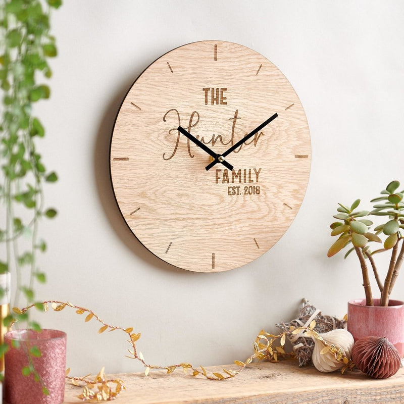 Personalised Wooden Family Clock - Sunday's Daughter