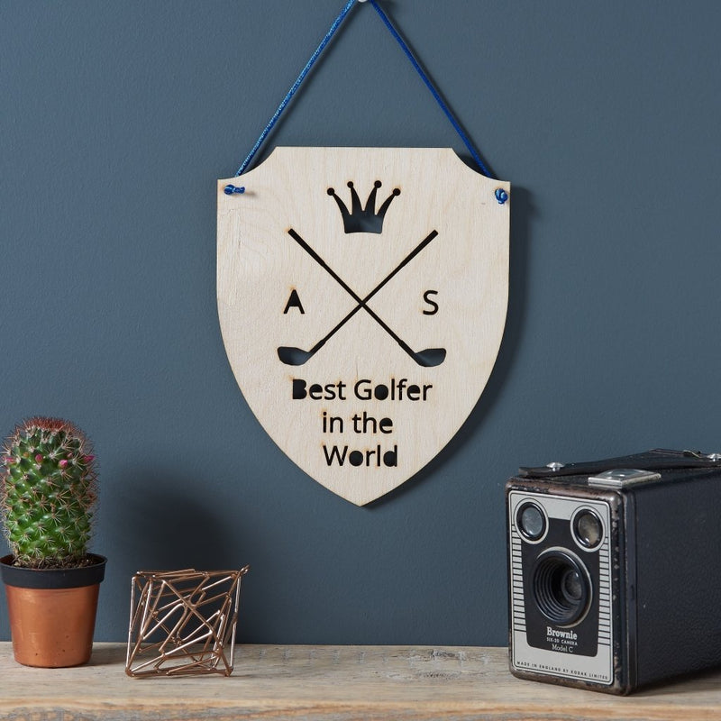 Personalised Father's Day Wooden Golf Plaque - Sunday's Daughter