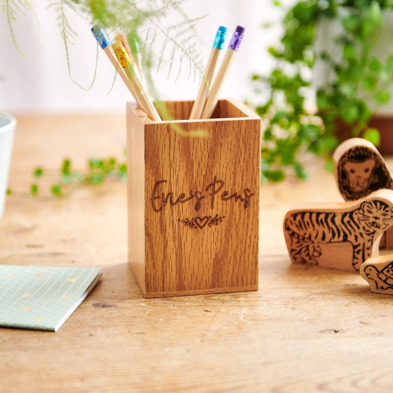 Personalised Wooden Pen Pot - Sunday's Daughter