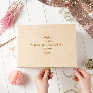 Personalised Wooden Wedding Keepsake Box - Sunday's Daughter