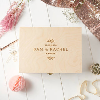 Personalised Wooden Wedding Keepsake Box - Sunday's Daughter