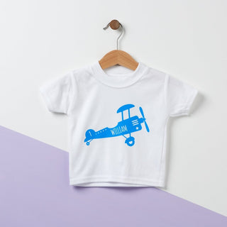 Retro Airplane Personalised Baby T Shirt - Sunday's Daughter