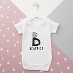 Scandi Monochrome Initial Babygrow - Sunday's Daughter