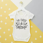 Typography First Christmas Babygrow - Sunday's Daughter