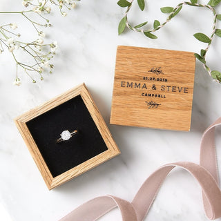 Wooden Floral Couples Ring Box - Sunday's Daughter