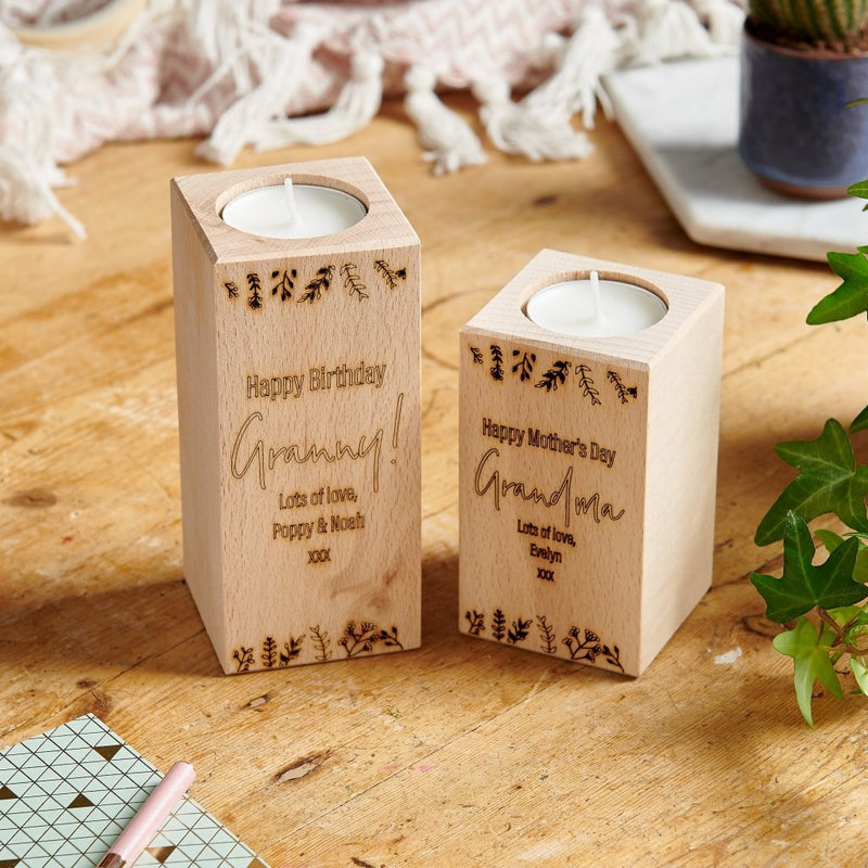 Wooden Grandma Candle Holder - Sunday's Daughter