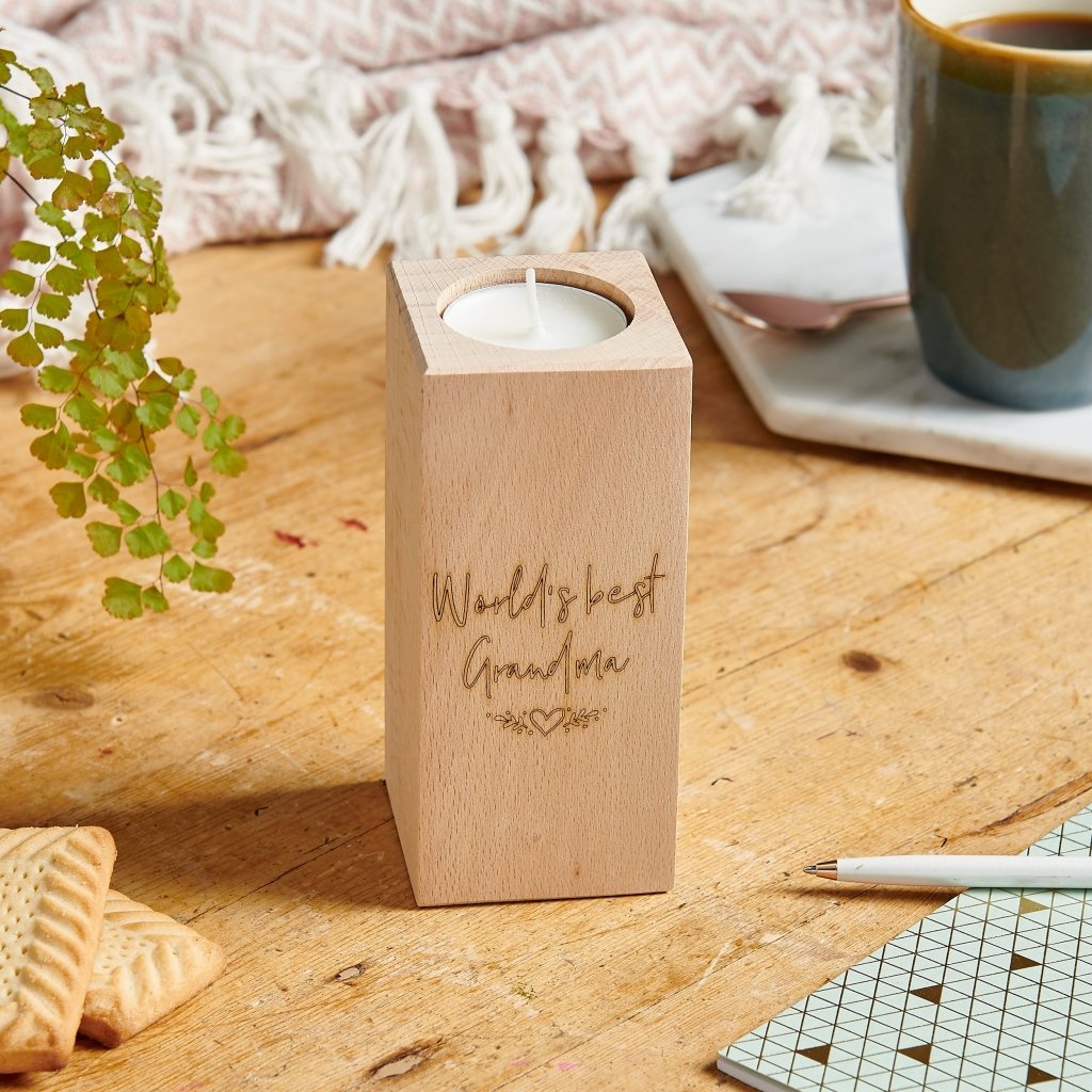 Wooden Mother's Day Candle Holder - Sunday's Daughter