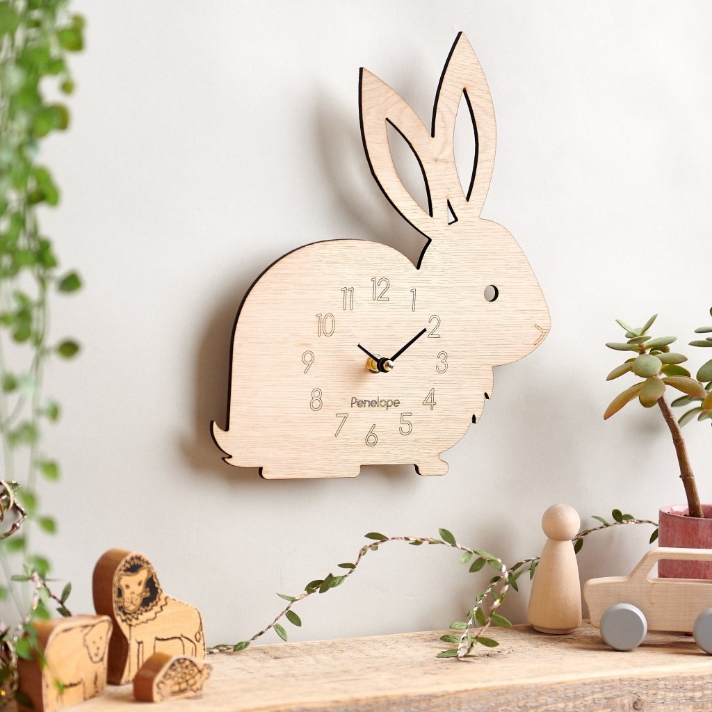 Wooden Rabbit Clock - Sunday's Daughter