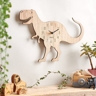 Wooden T-Rex Dinosaur Clock - Sunday's Daughter