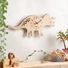 Wooden Triceratops Dinosaur Clock - Sunday's Daughter